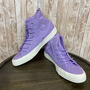 Converse CTAS Hi Washed Lilac High Top Canvas Sneakers Size‎ 7.5 Women